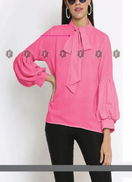 Puff Sleeve Western Designer Ladies Top Catalog
